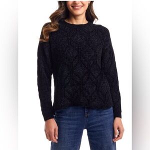 NWT Original Weatherproof Vintage Black Chenille Sweater Size Large